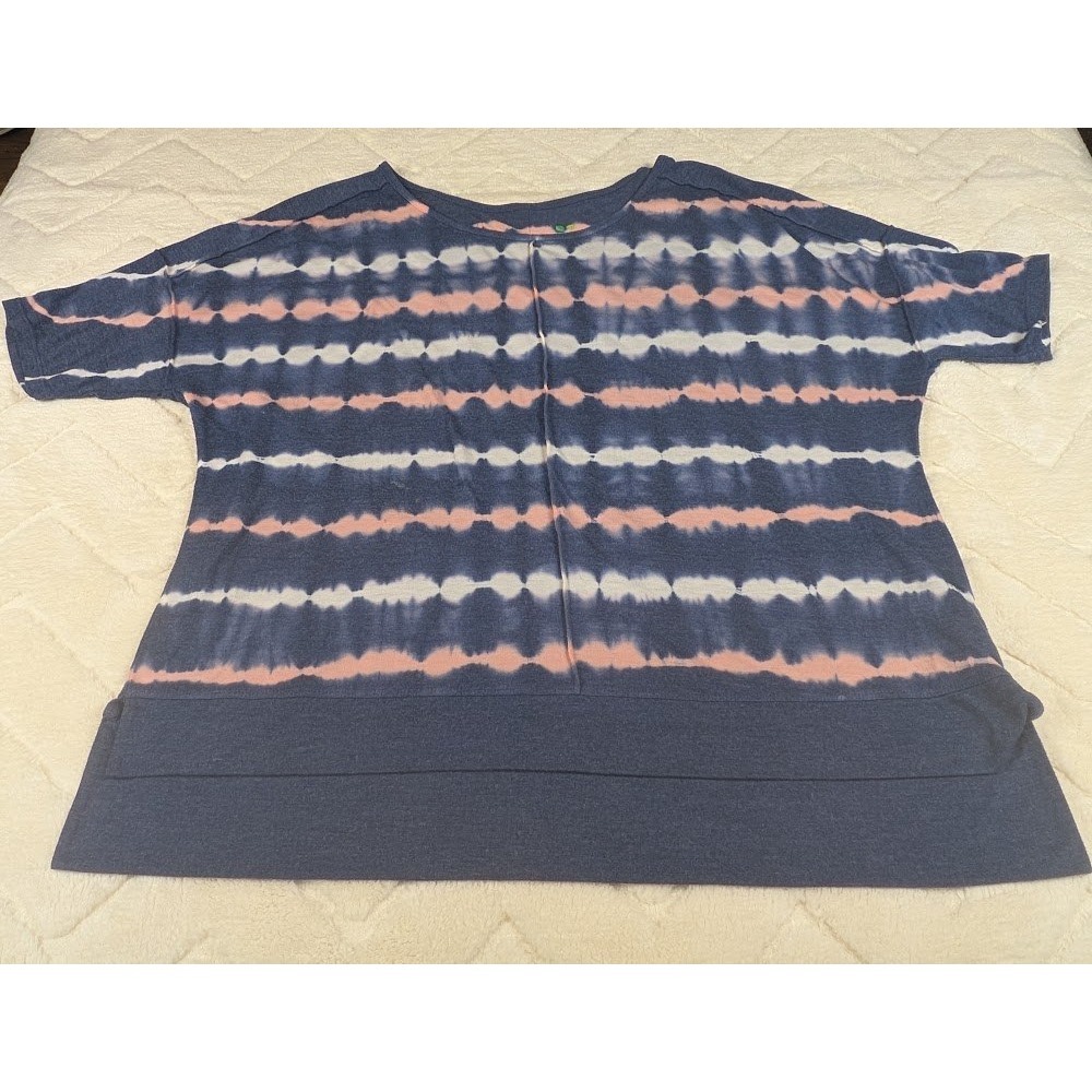 GreenTea Tie Dye Stripe Top Wild Salmon Black Currant Medium FW98595K862